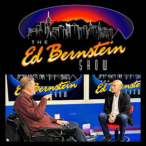 Image of the Ed Bernstein Show logo with a photo of Scott Allen Frost being interviewed by Ed Bernstein